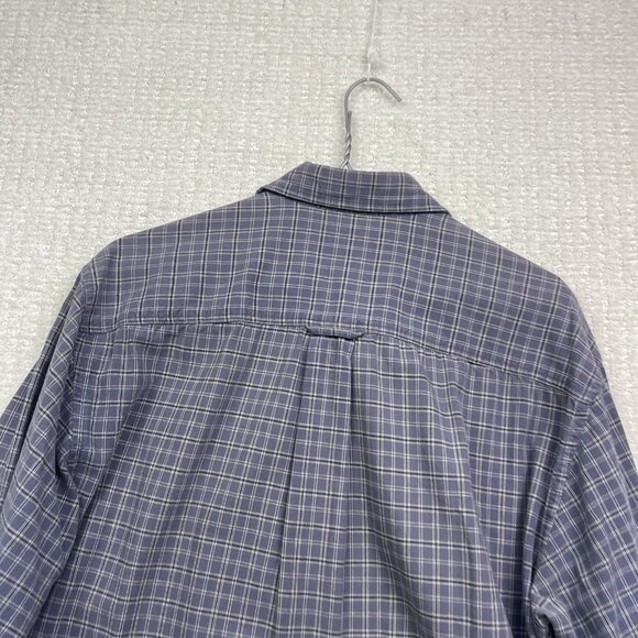 Cottonfield by Carli Gry  Blue Plaid Button Up Shirt Mens M Camp Outdoor Hike - Picture 13 of 13